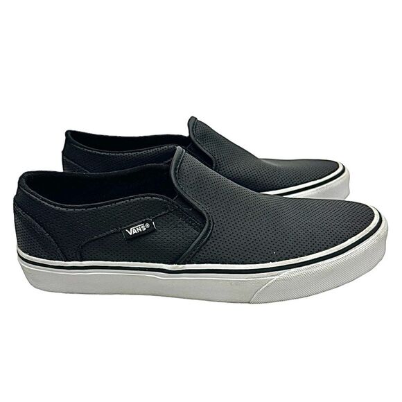 Vans Asher Perforated Women's Slip On Shoes Size 9 Medium Black Pre-Owned - Picture 8 of 12
